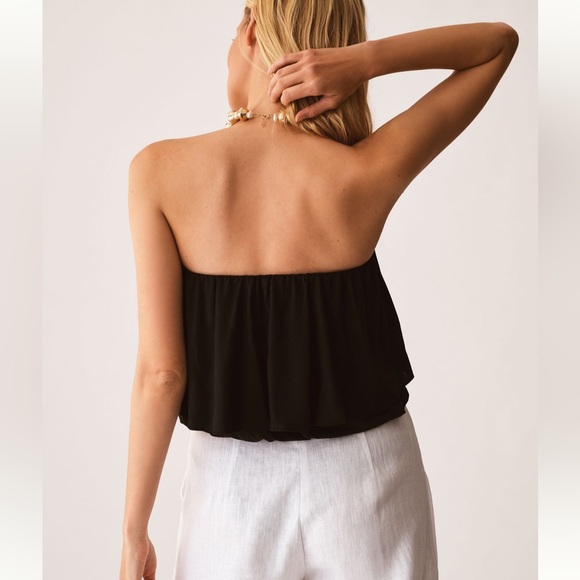 NWT Anthropologie Tiered Strapless Flounce Bubble Tube Top Women’s Black Size M - Picture 3 of 14